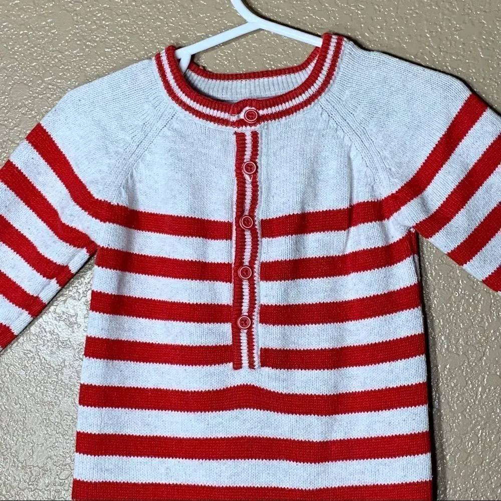 Cat & Jack baby red and white long sleeve one piece‎